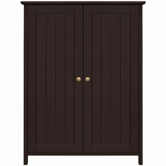 RTRWDC Bathroom Storage Cabinet - With Adjustable Shelves, Magnetic Doors, Waterproof P2 MDF, Anti-Tip Device, Espresso, Suitable for Bathroom/Kitchen/Living Room