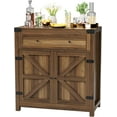 thumbnail image 1 of RTRWDC Coffee Bar Cabinet, Farmhouse Kitchen Sideboard Buffet Cabinet with Drawer and Adjustable Shelf, Barn Door Storage for Kitchen, Dining Room, Bathroom, Entryway(Brown), 1 of 9