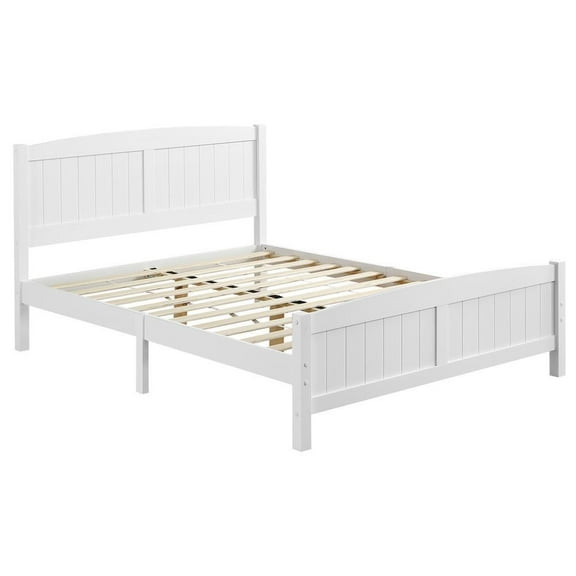 RTRWDC heavy-duty full-size solid wood platform bed frame with wooden headboard -550 pound load-bearing, 3.85-inch bed board (no bed box required), 8.66-inch under bed storage, white pine