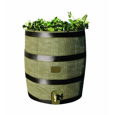RTS Home Accents 35 Gal. Rain Barrel w/ Planter