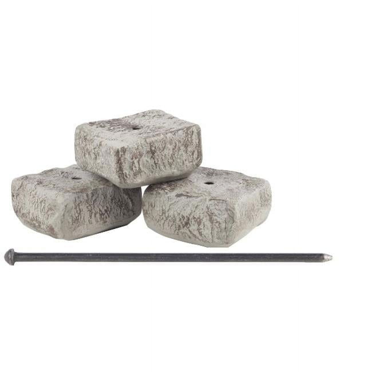 RTS Home Accents Rock Lock Raised Garden Bed End Rock Pack (3x End Rocks and 1x 18-inch Spike)