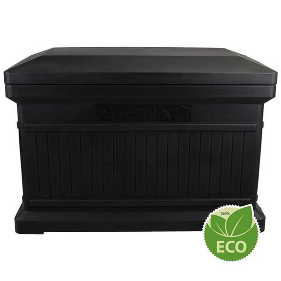 RTS Home Accents ECO ParcelWirx Horizontal Large Package Delivery Box with Lift Off Lid, Black