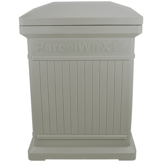 RTS Home Accents ParcelWirx Vertical Large Package Delivery Box with Lift Off Lid, Prestige Pewter Color