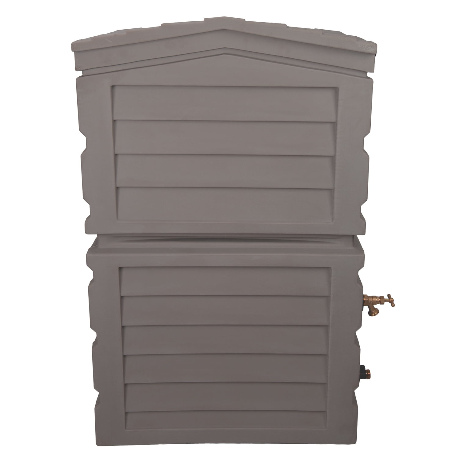 RTS Home Accents Polyethylene 25 Gallon Rainwater Shed Collector, Prestige Pewter Color