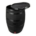 thumbnail image 1 of RTS Home Accents Polyethylene 55 Gallon Premium Flat Back Eco Rain Barrel with Removable Lid, Black Color, 1 of 7