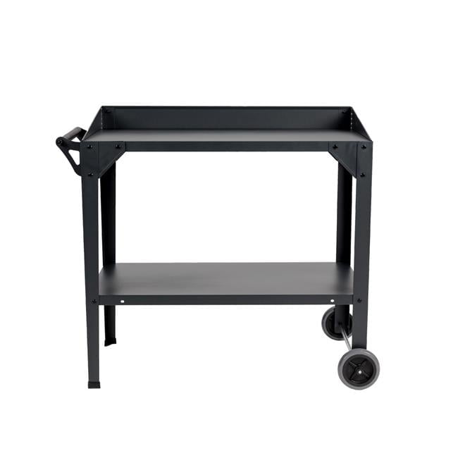 Graphite 2-Wheeled Aluminum Outdoor Garden Cart with Shelf