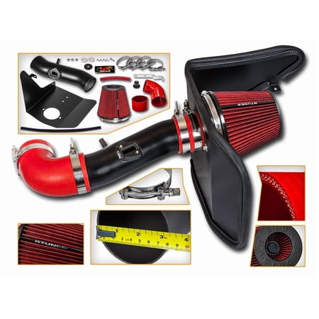 RTUNES RACING - BLACK - HEAT SHIELD COLD AIR INTAKE Compatible For 2012-2015 CHEVROLET CAMARO 3.6L V6