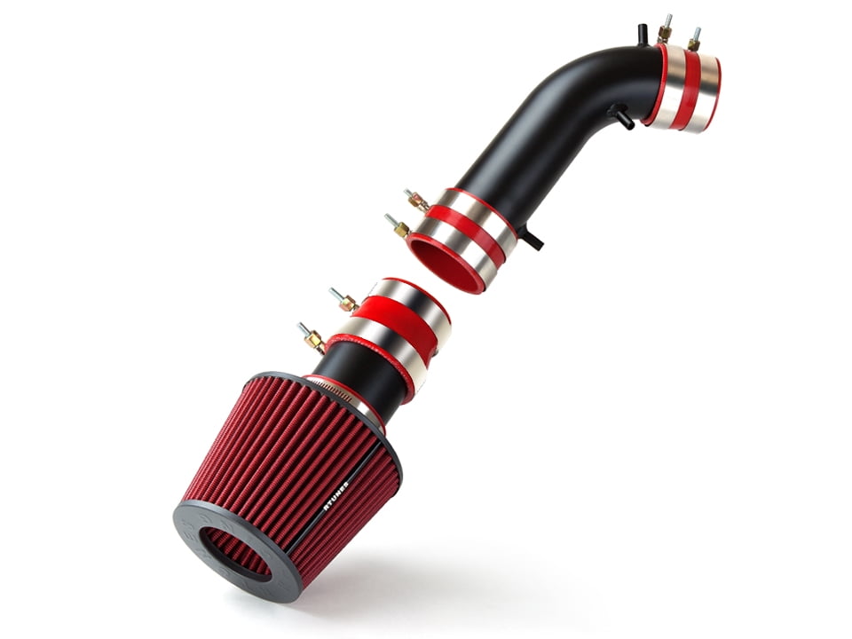 RTUNES RACING BLACK PIPE HEAT SHIELD COLD AIR INTAKE Intake Airflow ...