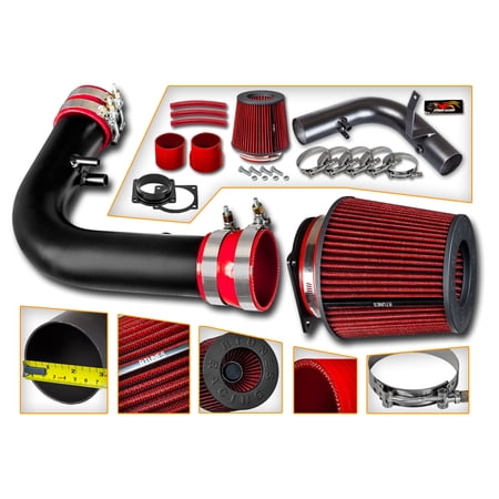 RTUNES RACING BLACK PIPE SHORT RAM AIR INTAKE + FILTER Compatible For Ford 97-03 F150/Expedition 4.6L/5.4L V8 / 97-99 F250 5.4L V8 / 98-99 Lincoln Navigator 5.7L V8