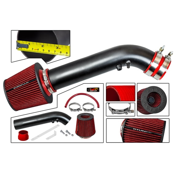 RTUNES RACING BLACK PIPE SHORT RAM AIR INTAKE + FILTER Compatible For 96-00 Honda Civic EX/HX 1.6L I4