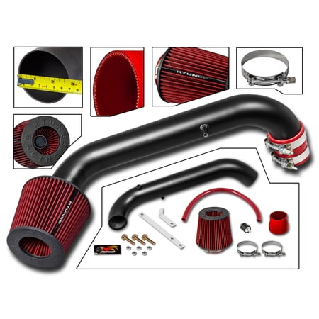 RTUNES RACING BLACK PIPE SHORT RAM AIR INTAKE + FILTER Compatible For 96-00 Honda Civic DX/LX/CX 1.6L I4