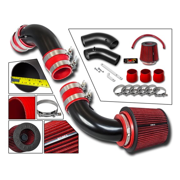 RTUNES RACING BLACK PIPE SHORT RAM AIR INTAKE + FILTER Compatible For 99-03 Mazda PROTG/PROTG 5 1.8L/2.0L I4