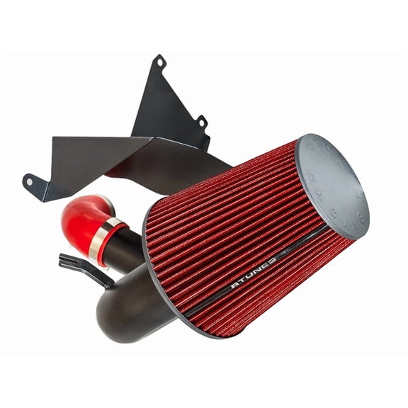 RTUNES RACING BLACK PIPE HEAT SHIELD COLD AIR INTAKE KIT + FILTER Compatible For 98-03 Chevy S10 / GMC Sonoma I4 2.2L