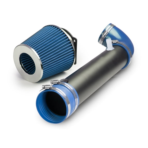 RTUNES RACING MATTE BLACK PIPE BLUE - SHORT RAM INTAKE Compatible For 95-00 Ford Explorer/Ford Ranger / 95-00 Mazda B4000 OHV V6