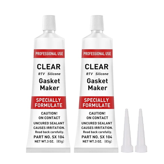 RTV Silicone Gasket Maker, High Temp Silicone Resist Oil, Anti-Freeze RTV Silicone Sealant for Engines, Gearboxes, Pumps, Superchargers (Transparent, 170g)