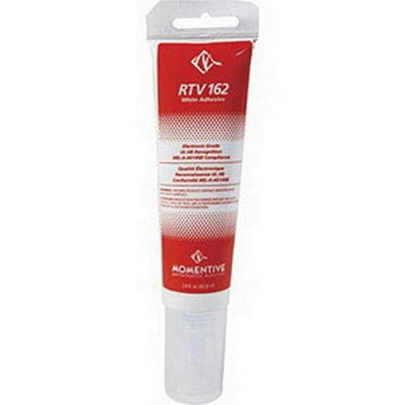 RTV162 Electronics Grade Silicone Adhesive Sealant, 2.8 oz. Tube, White Paste, MIL-A-46146B Compliant