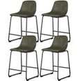 thumbnail image 1 of RTVR 24" Bar Stools Set of 4 with Back, Faux Leather for Home Kitchen, Olive, 1 of 8