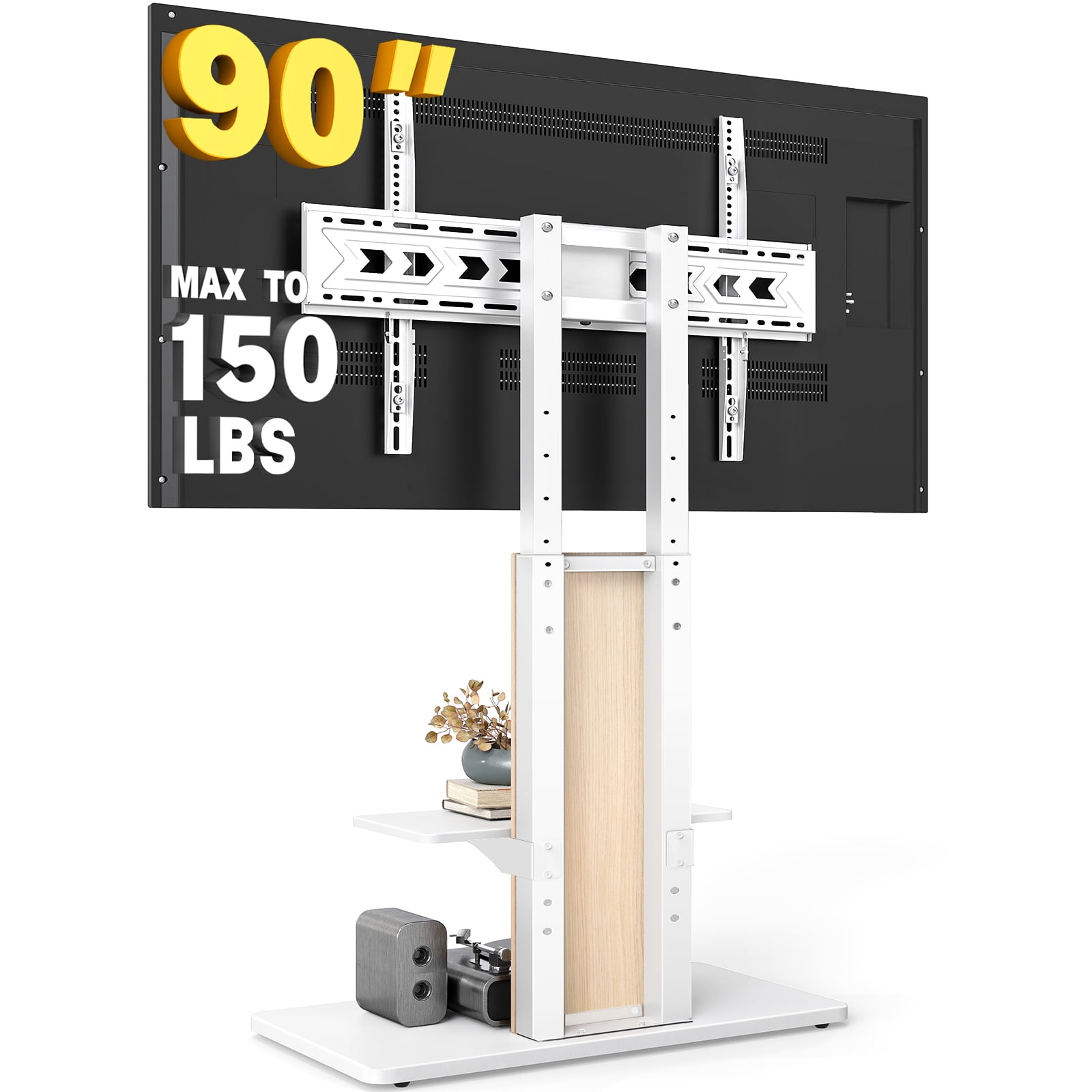 RTVR Floor TV Cart Stand with Mount for 55 to 90 inch Screens up to 150 ...