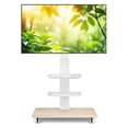 thumbnail image 1 of RTVR Swivel Rolling TV Stand, Height Adjustable Mobile TV Cart for 40-75 Inch Flat/Curved TVs, Height Adjustable Corner Floor TV Stand for Bedroom, Living Room, Home Office, White, 1 of 9