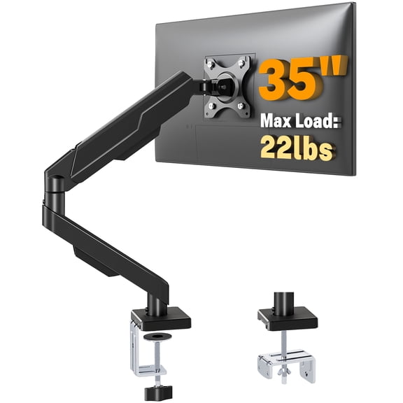 RTVR Monitor Arm Ergonomic Computer Monitor Desk Mount Stand for 17-35 Screens, VESA Mount Supports 22 lbs Full Motion Adjustment