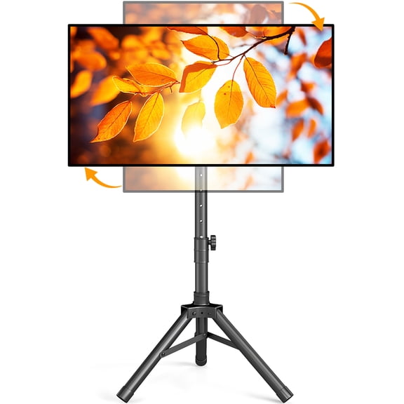 RTVR Portable Tripod TV Stand for 22-55 inch Flat Screens, Black TV Mount Stand for Indoor/Outdoor, 22.5 x 48.8 x 22.5"