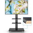 thumbnail image 1 of RTVR Rolling Mobile TV Stand with Swivel Mount for 32"-75" TVs up to 110 lbs, Height Adjustable with 2 Shelves Black, 1 of 11