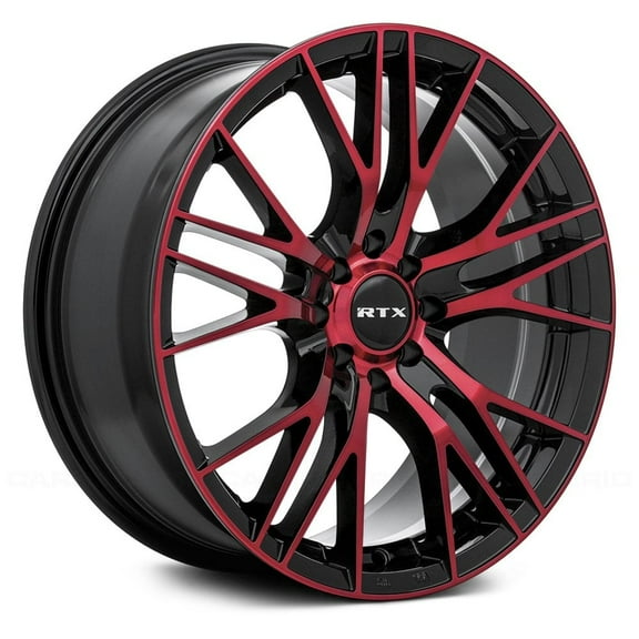 RTX Custom Wheel 17x7.5 inch Rim for 2006-2011 Acura CSX 73.1mm CB Offset 40mm Black with Machined Red Face