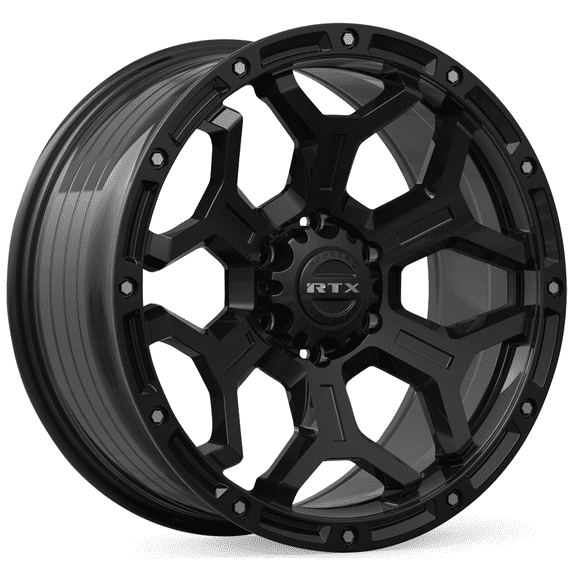 RTX Goliath 17x9 5x127 ET-15 CB71.5 Satin Black Milled Rivets Wheel