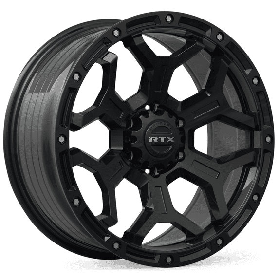 RTX Goliath 18x9 6x135 ET0 CB87.1 Satin Black Milled Rivets Wheel