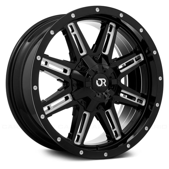 RTX Offroad Custom Wheel 17x8 inch Rim for 2023-2024 Cadillac Escalade 87.1mm CB Offset 10mm Black with Milled Accents