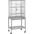 thumbnail image 1 of RTYJGD Bird Cage, 25.2"L x 16.5"W x 53"H, White Wrought Iron Flight Cage with Rolling Casters & Removable Tray​, 1 of 9