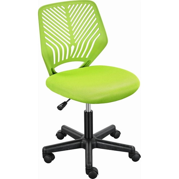 RTYJGD Kids Cute Desk Chair Armless Small Computer Chair with Lumbar Support for Teens Low-Back Bedroom School, Green