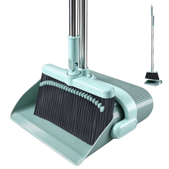 RTYSGNW Broom and Dustpan Combo Set with Long Handle Standing Dustpan Small Broom and Dustpan Set
