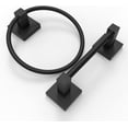 thumbnail image 1 of RUACQ Bathroom Wall Mounted Hardware Set 2 pcs Towel Ring and Toilet Paper Holder, Matte Black, 1 of 5