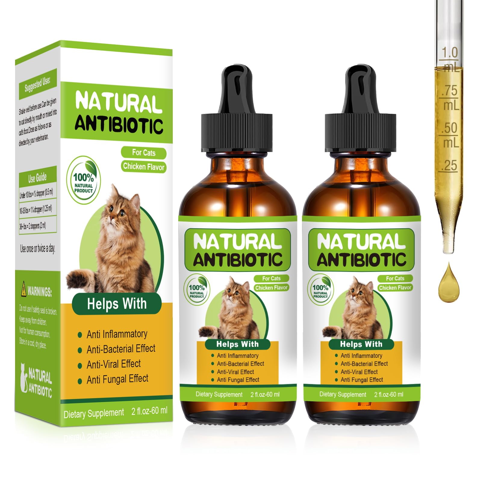 RUAKPL Natural Antibiotics for Cats,Cat Antibiotic,Antibiotics for Cats,Cat Multivitamin,Cat Immune Support,Supports Cat Allergy Itch Relief,Cat Supplements,Cat Allergy Support C45