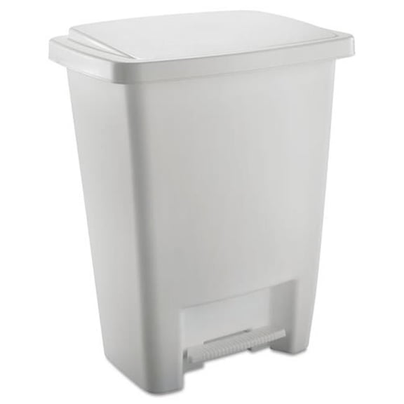 RUB Rectangular Step-On Wastebasket, Whtie<BR>