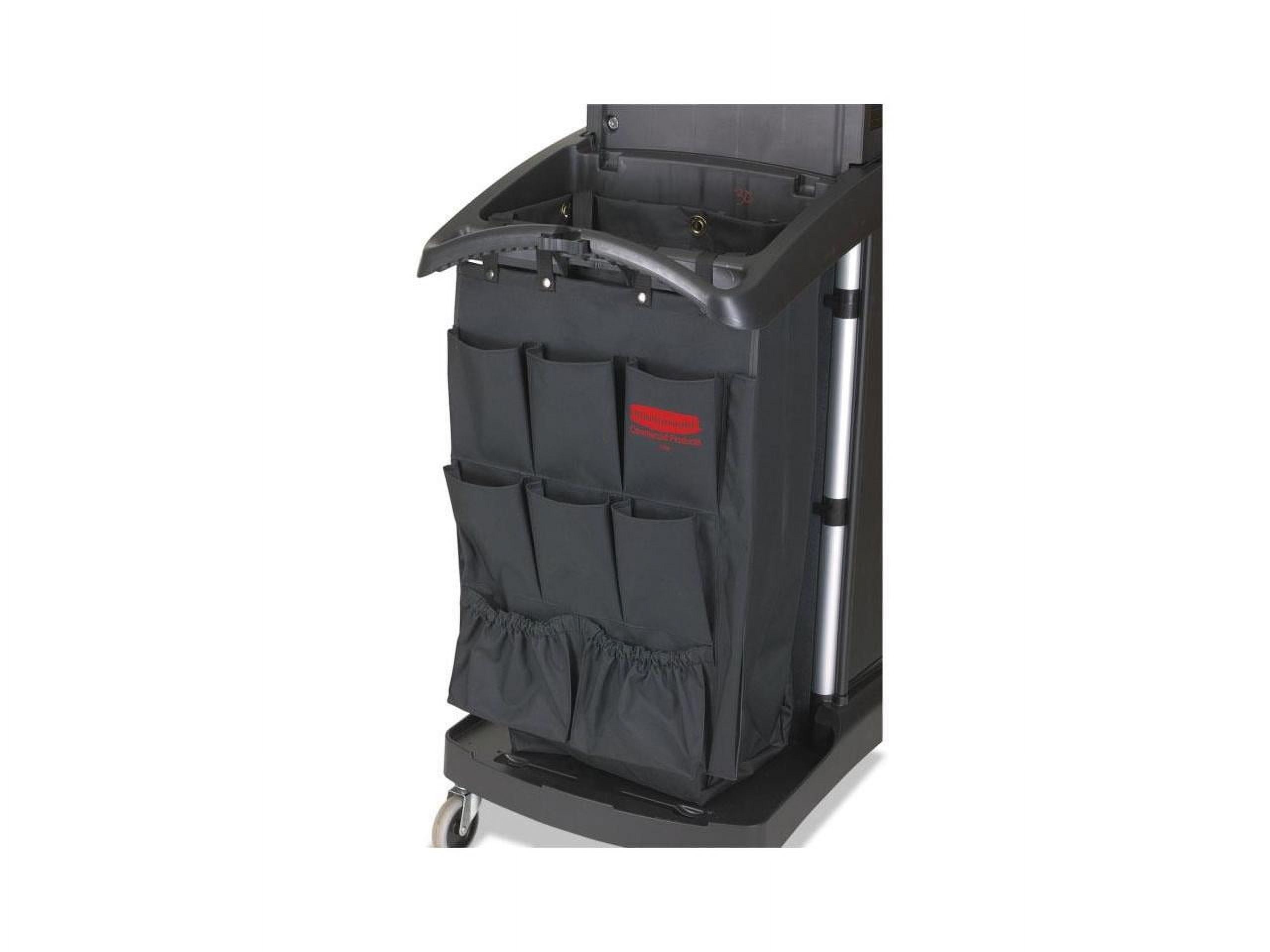 Rubbermaid Commercial Fabric 9-Pocket Cart Organizer 19.75 x 1.5 x 28 Black 9T9000BLA