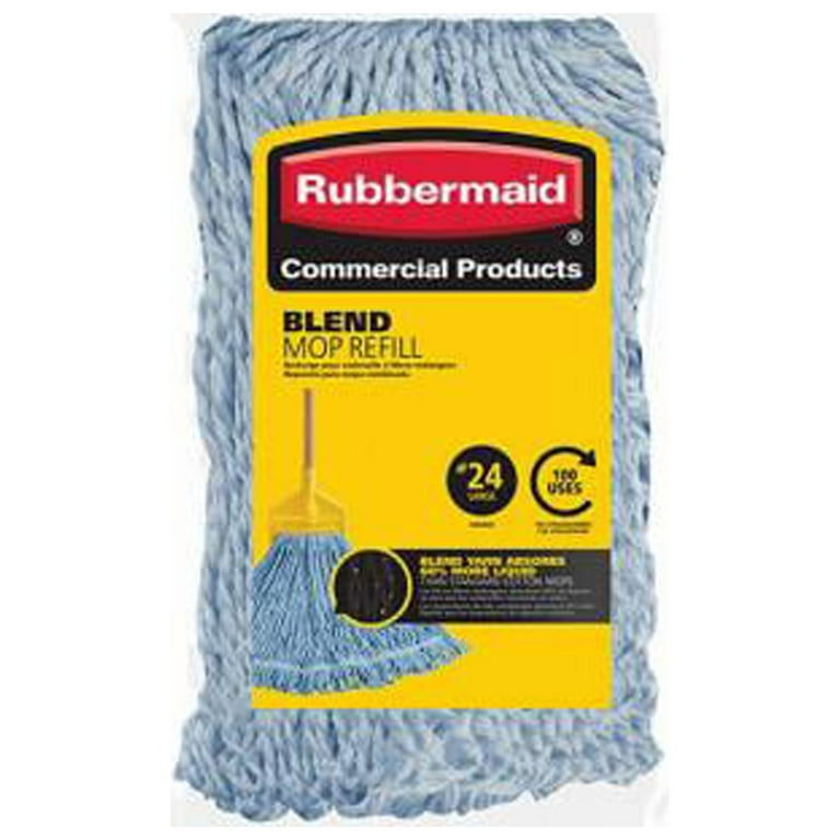 Rubbermaid Commercial Products 24 in Wood Handle Blended Dust Flat Mop  1887082 - The Home Depot