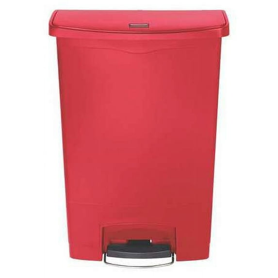 RUBBERMAID Trash Can,Rectangular,24 gal.,Red 1883570
