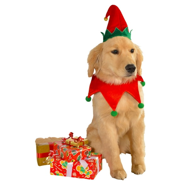 Rubies Holiday Elf Pet Costume Accessory Set for Dogs or Cats, Medium/Large