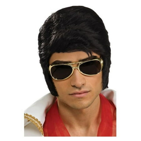 RUBIES II Elvis Deluxe Black Costume Wig, for Adults