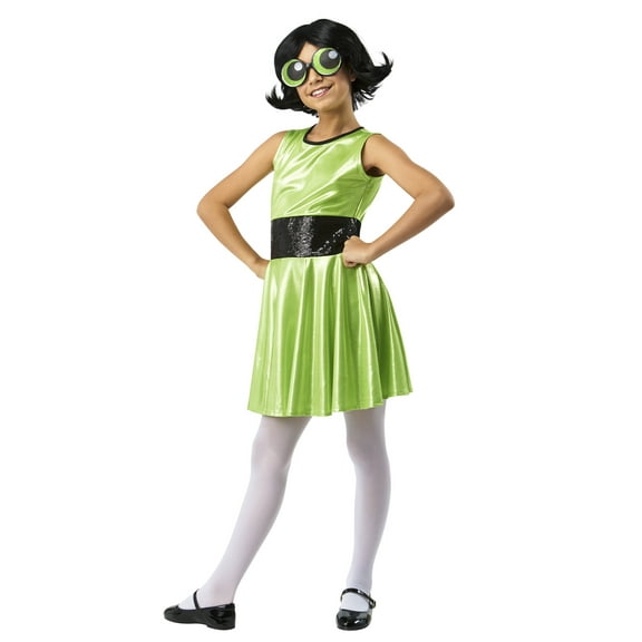 RUBIES II Powerpuff Girls Buttercup Fancy-Dress Costume Children with Glasses for Girls, Size 4-6X