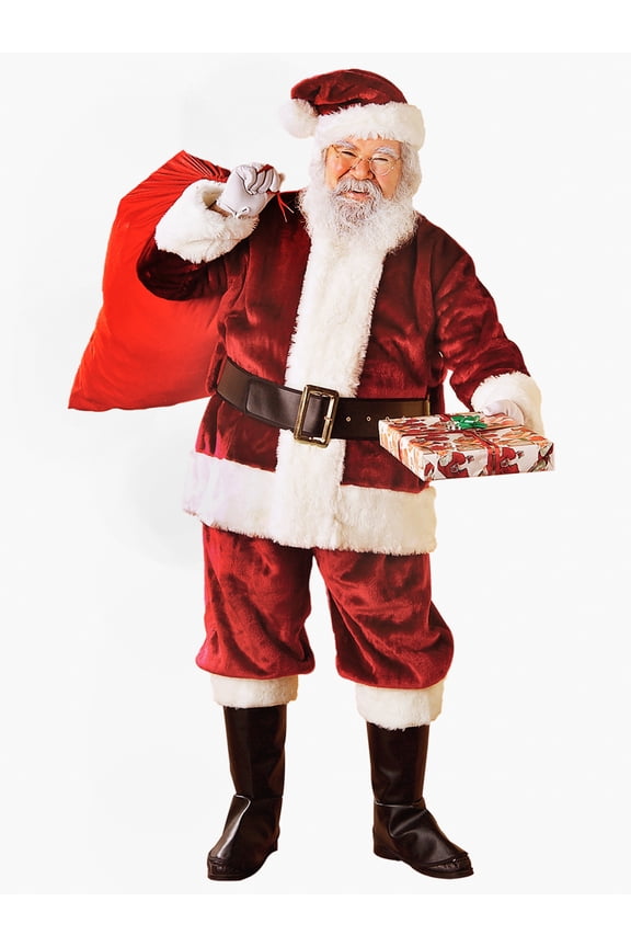 Rubie's Santa Claus Crimson Regency Plush Men's Fancy-Dress Costume for Adult, L