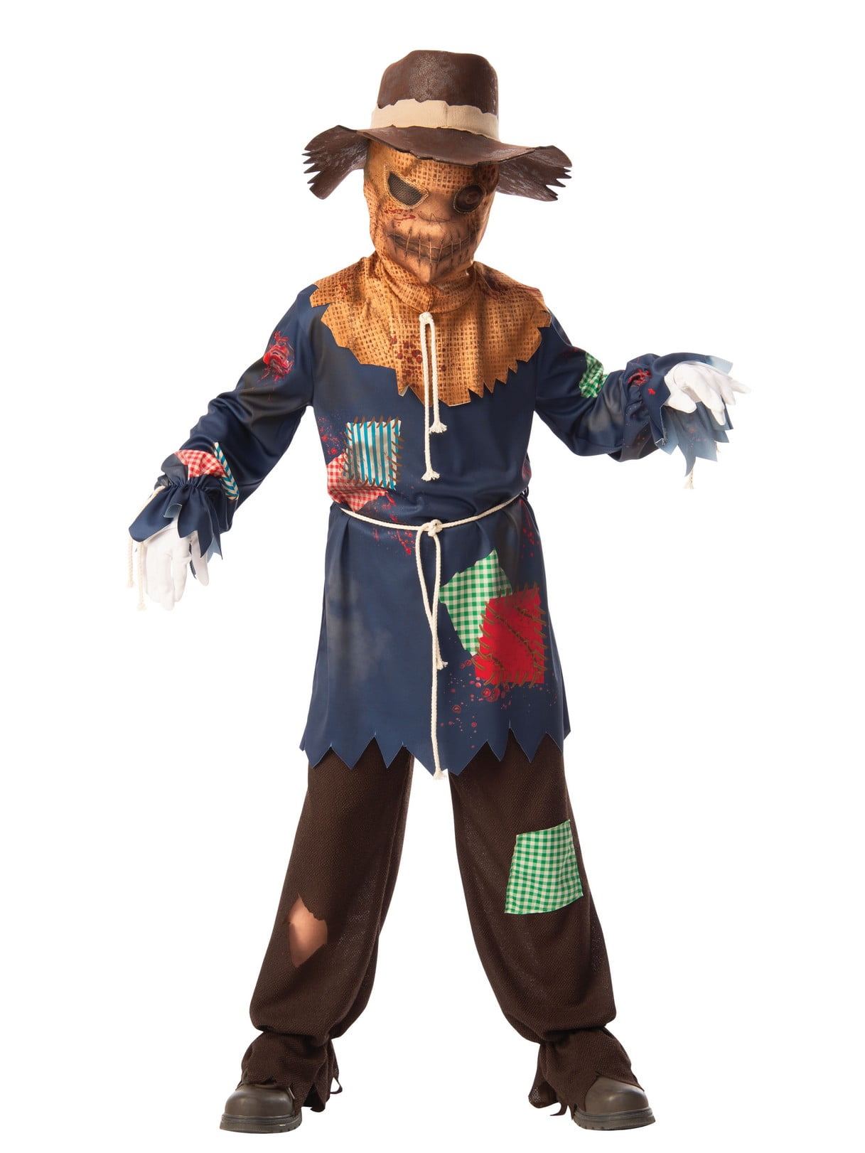 RUBIES II Sinister Scarecrow Halloween Costume for Boys 4-6, with Top, Gloves, and Mask