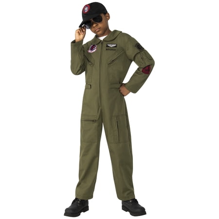 Top Gun Maverick Deluxe Flight Suit Costume for Kids by Rubies, Unisex Large