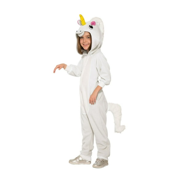 RUBIES II Unicorn Fancy-Dress Costume for Girls with Hooded Jumpsuit for Children, Large