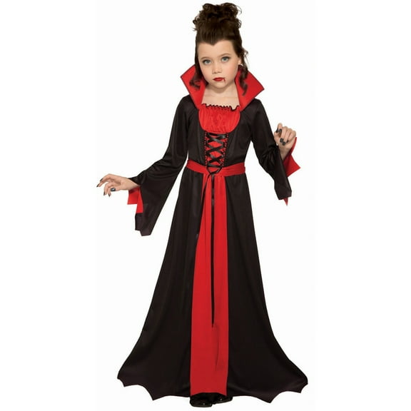RUBIES II Vampiress Fancy Costumes for Girls Halloween with Attached Belt for Children, Girls 4-6