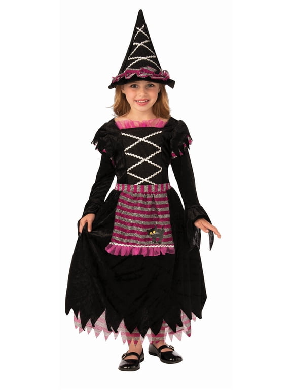 II Witch Costume for Girls with Dress and Hat for Children, Girls 4-6