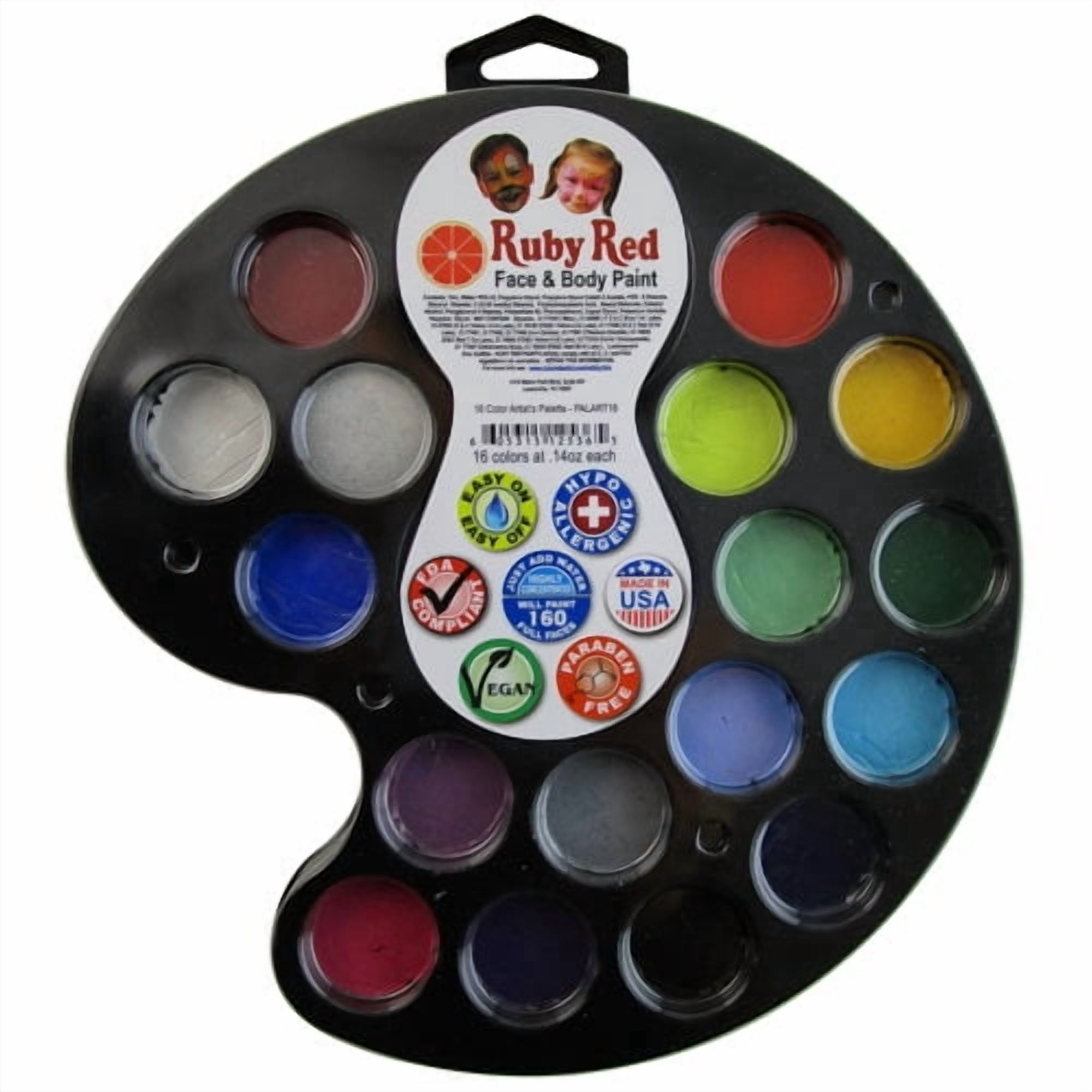 RUBY RED PAINT, INC. 16 Color Artist's Palette