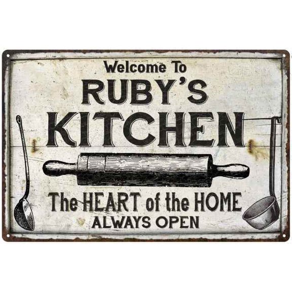 RUBY'S Kitchen Farmhouse Sign Gift 8x12 Metal 208120033093